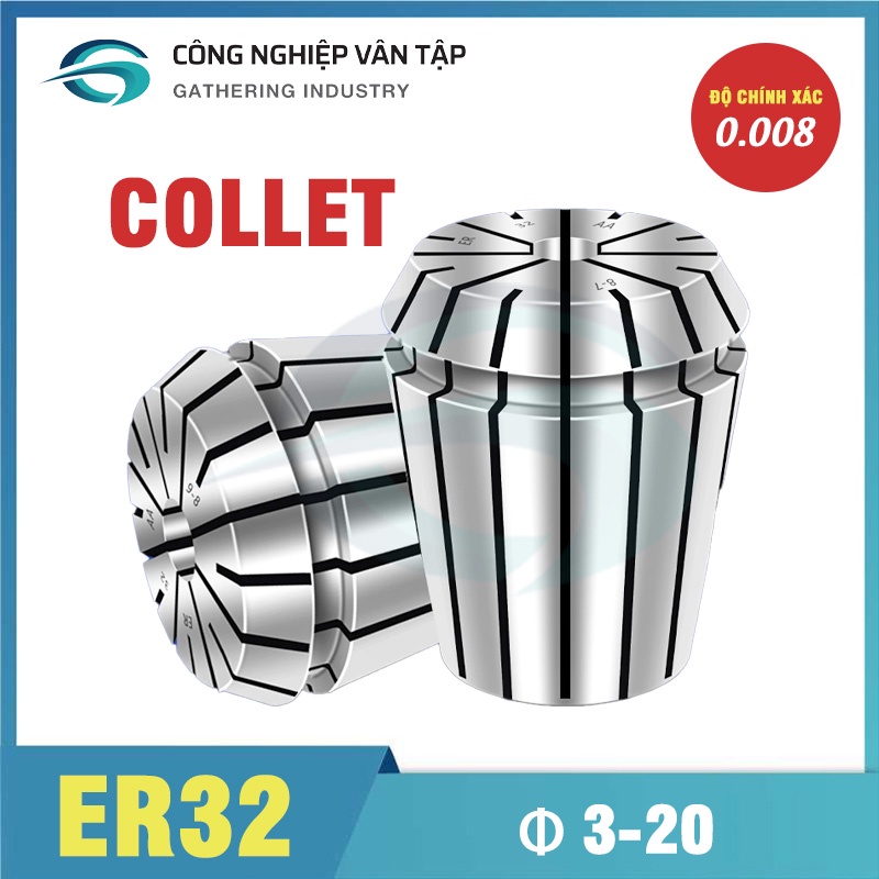 Đầu kẹp Collet ER32 độ chính xác 0.008 hàng chính hãng , chất lượng cao