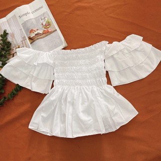 ÁO RỚT VAI NHÚN CHỈ