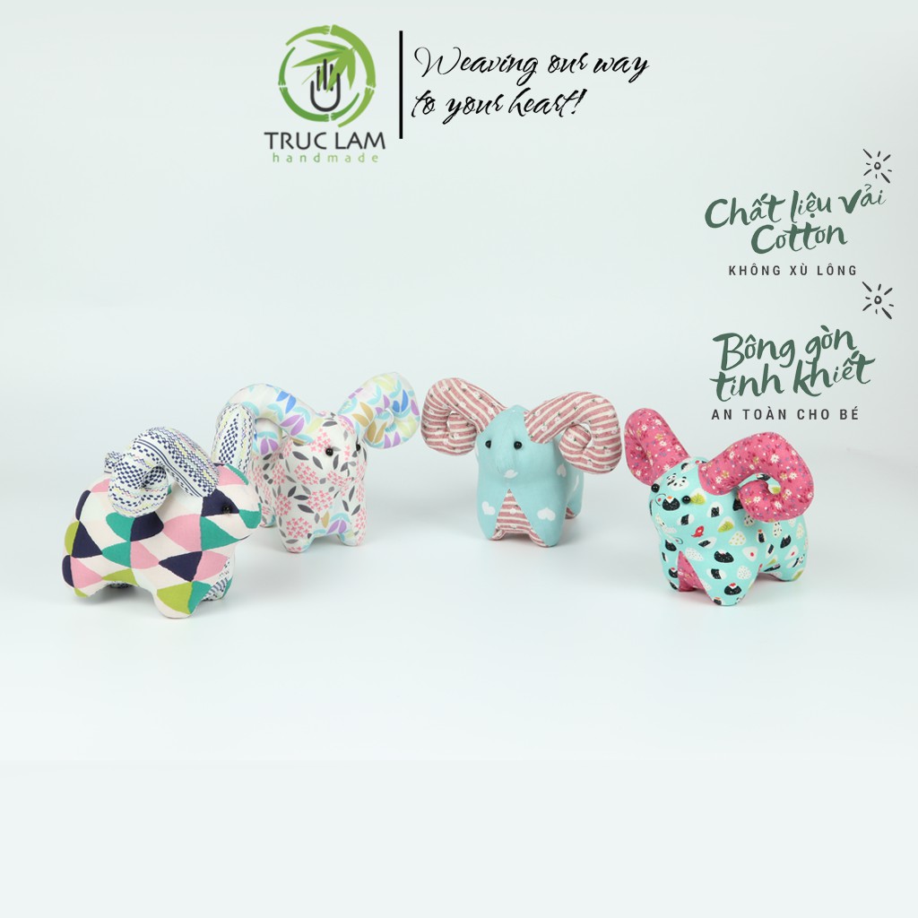 Đồ Chơi Cho Bé Thú Nhồi Bông Mini Hình Con Dê Nhiều Màu Bông Gòn Cao Cấp Trúc Lâm Handmade