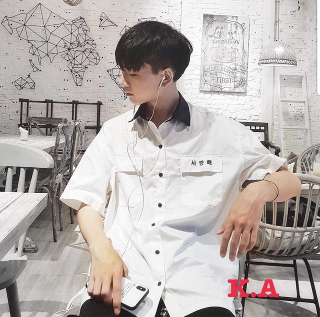 Áo sơ mi chữ hàn KA1066 | BigBuy360 - bigbuy360.vn