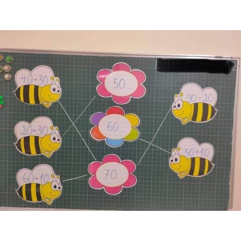 set 10 cặp ong hoa,( gồm 10 ong + 10 hoa), đồ dùng dạy học)