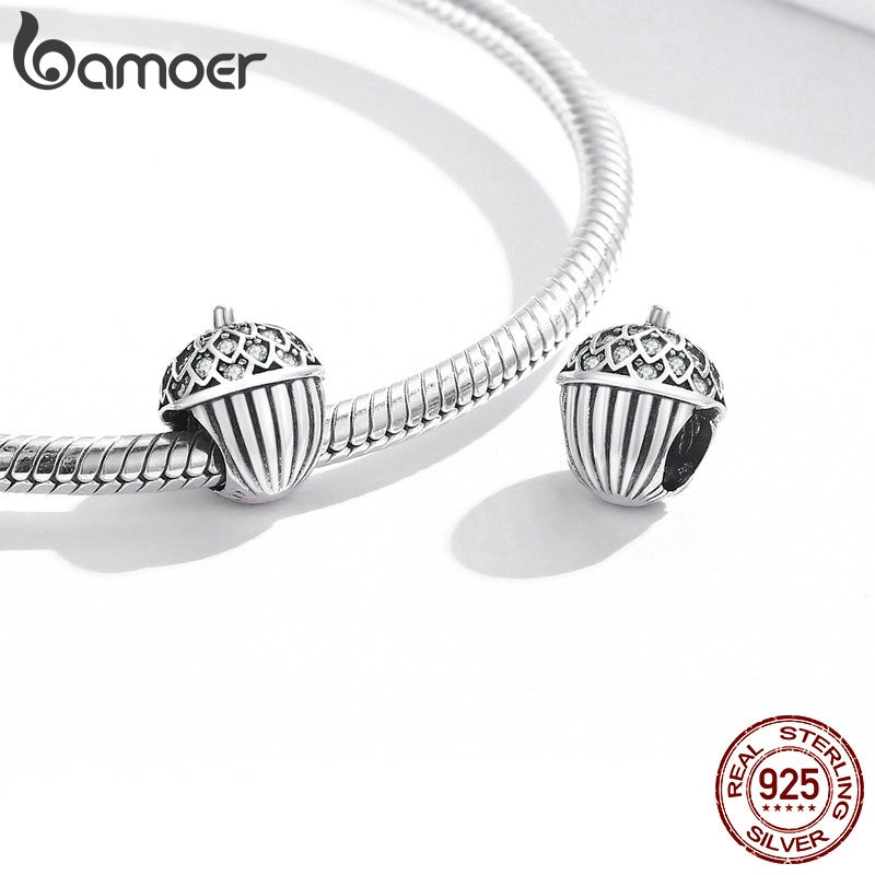 Hạt Trang Sức Bamoer Bsc337 Bạc 925 Thật Hình Hạt Dẻ May Mắn Thời Trang Cho Nữ