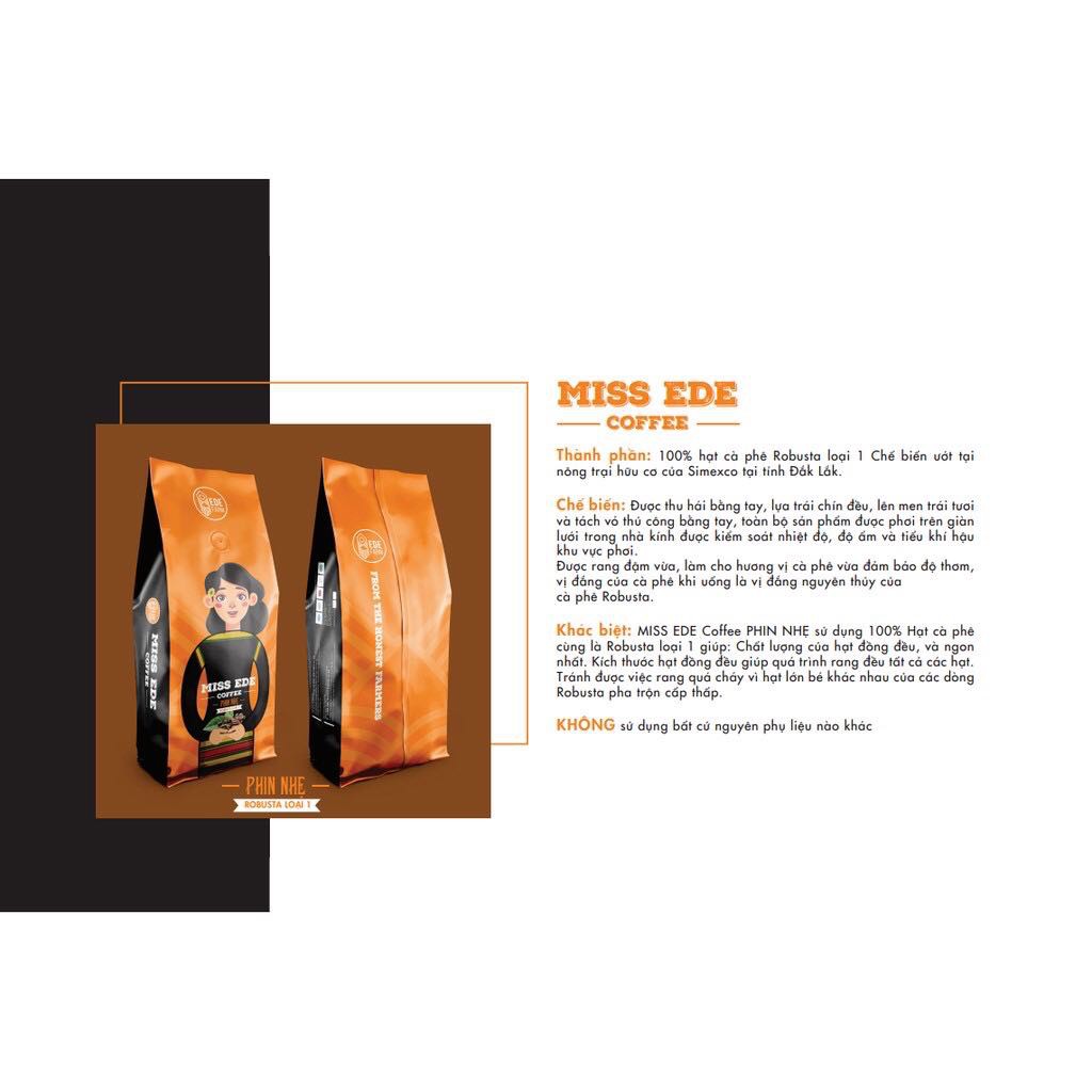 Cà phê MISS EDE Rang xay nguyên chất PHIN NHẸ - Robusta Loại 1 250g