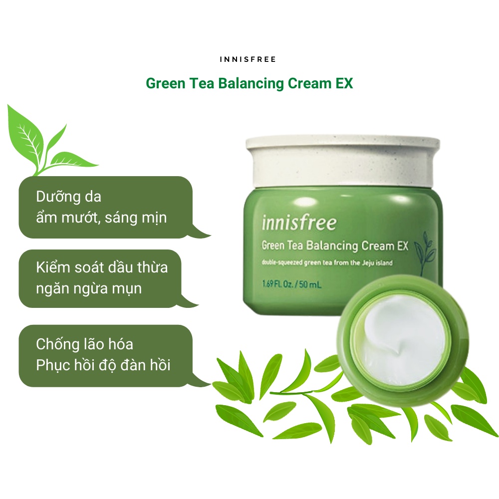 Kem dưỡng da trà xanh Innisfree Green Tea Balancing Cream EX 50ml