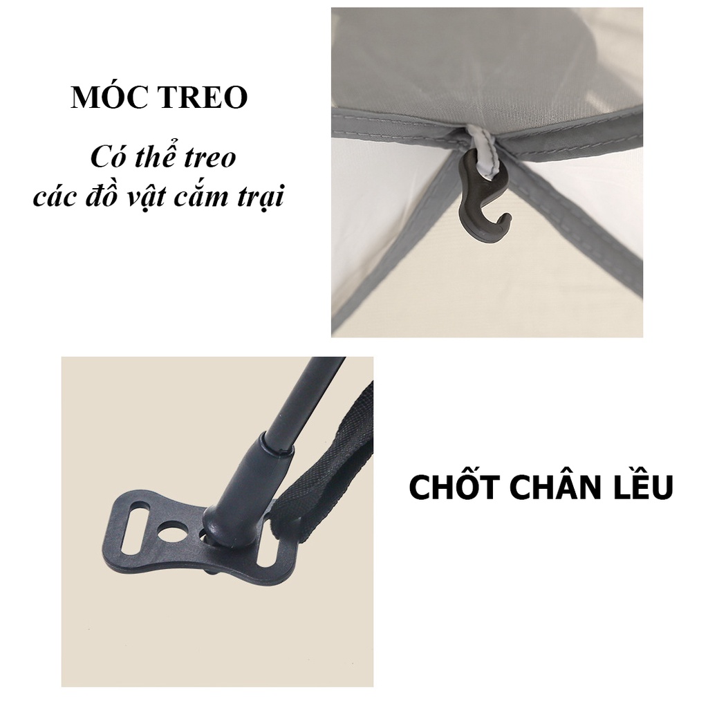 Lều Cắm Trại Dã Ngoại Du Lịch Camping Chống Mưa Chống Tia UV Kích Thước 240x240x155cm