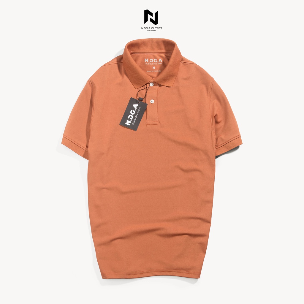Áo Polo Nam Màu Cam Đất Basic N.GG.A Chất Cotton