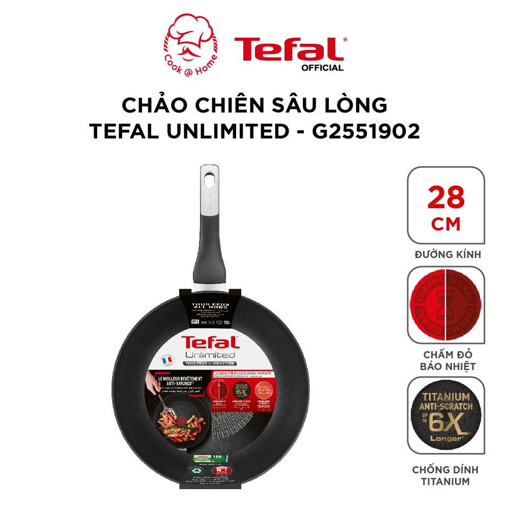 Chảo chiên sâu lòng Tefal Unlimited size 28cm - G2551902