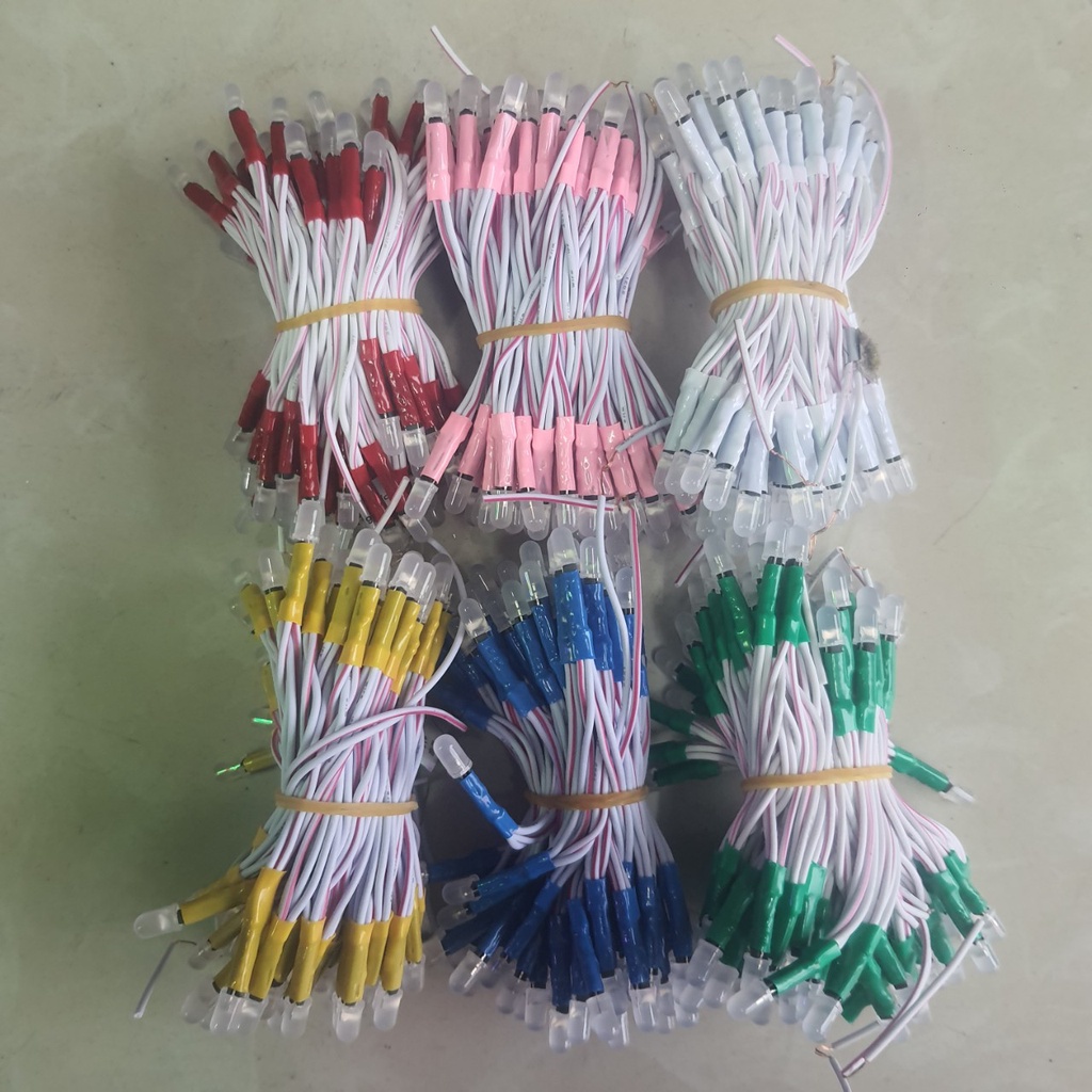 LED Ruồi Liền Dây 5mm Điện 5V - Dây 100 Con