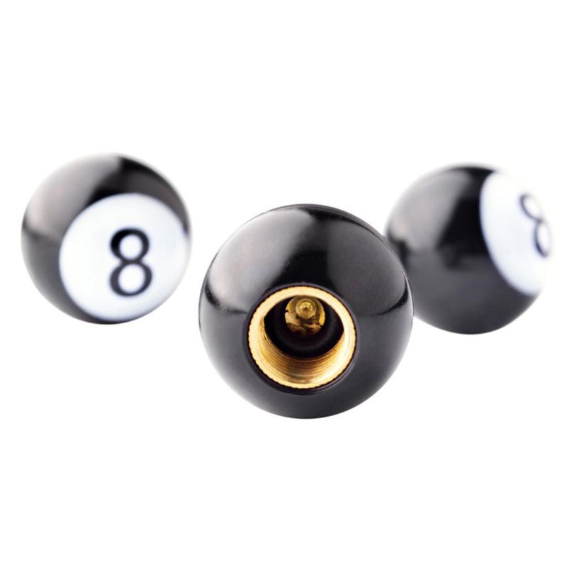 Set 4 Nắp Van Bánh Xe Hơi Hình Số 8 Màu Đen Thông Dụng