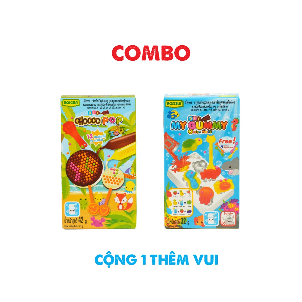 [DEAL 0Đ] Combo Bánh Kẹo Tự Làm DIY Chocopop và Thế Giới Đại Dương - Roscela Thái Lan