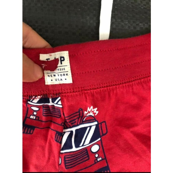 Quần cotton BABY GAP họa tiết xe cứu hỏa dư xịn