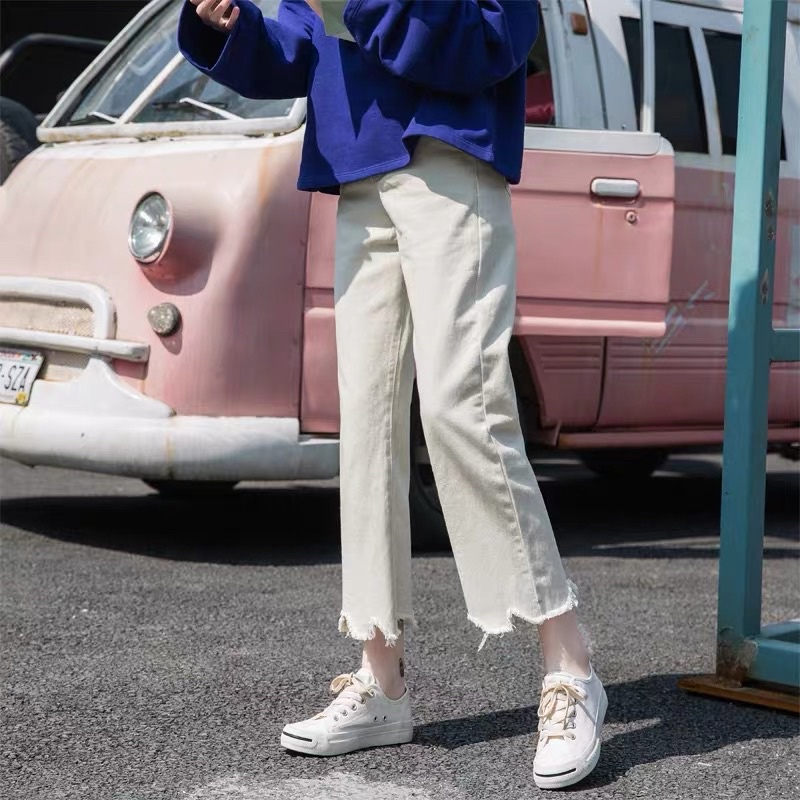 SẴN J02 quần bò jeans ống suông loe siu xinh CÓ ẢNH THẬT