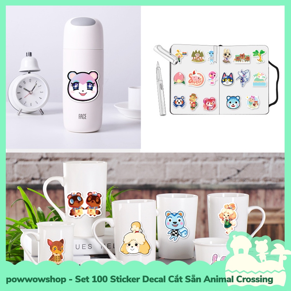 [Sẵn VN - Hỏa Tốc] Set 100 Sticker Mini Decal Dán Trang Trí Vật Dụng Mẫu Game Animal Crossing New Horizons Collectible