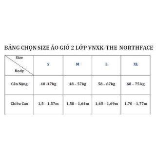 Áo khoác gió north face 2 lớp