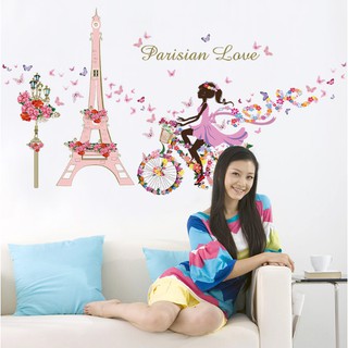 Decal dán tường Paris Love