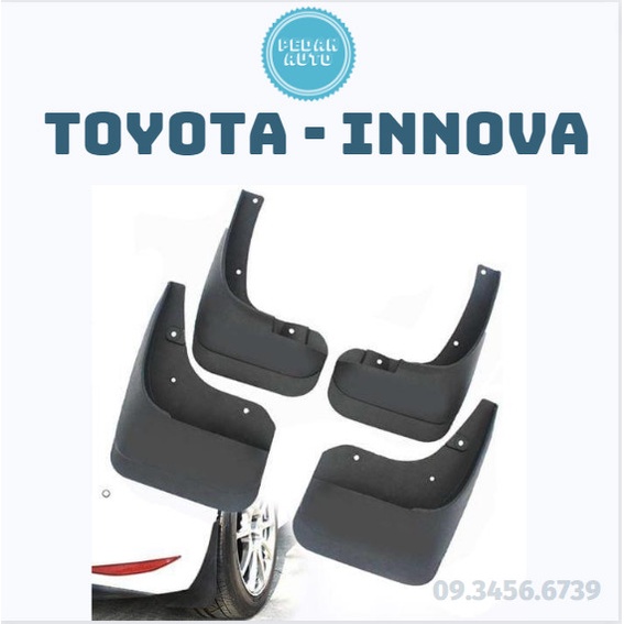 Bộ 4 chắn bùn bánh xe cho xe Innova 2006 đến 2021 kèm ốc vít, giúp hạn chế bùn đất bắn lên xe