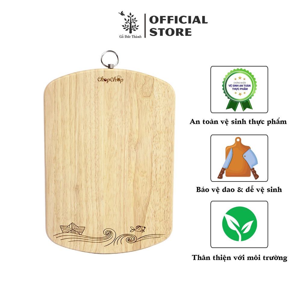 Thớt Gỗ Đức Thành ChopChop Chữ Nhật Có Khoen Xoay 01561