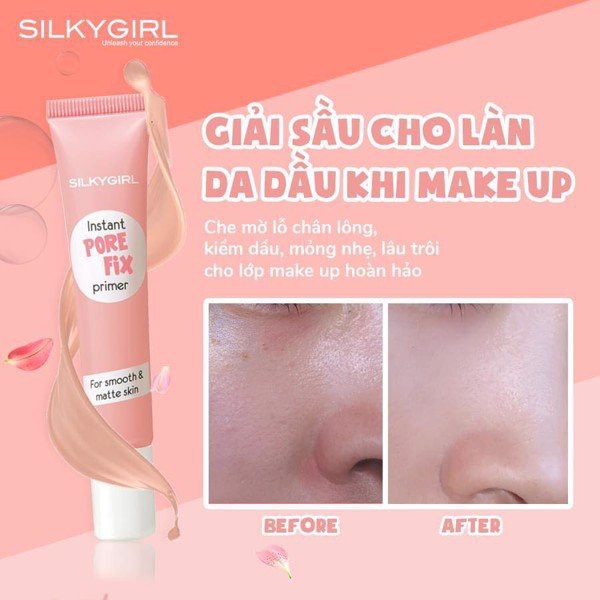 Kem Lót Che Lỗ Chân Lông Silkygirl Instant Pore Fix Primer 15ml  (01 Natural)