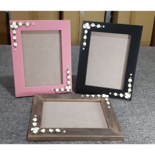 Khung handmade 13*18cm đính hoa vải nhí