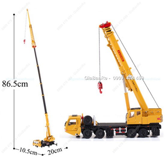 Mô Hình Sắt Xe Cẩu Hạng Nặng 4 Tầng Nâng Cẩu Kéo Cao 97cm Tỉ Lệ 1:50 - Kdw - 9920