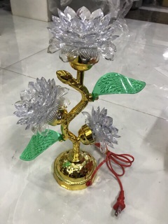 Đèn thờ phật 3 bông sen 3T5 đổi màu (1 cặp)