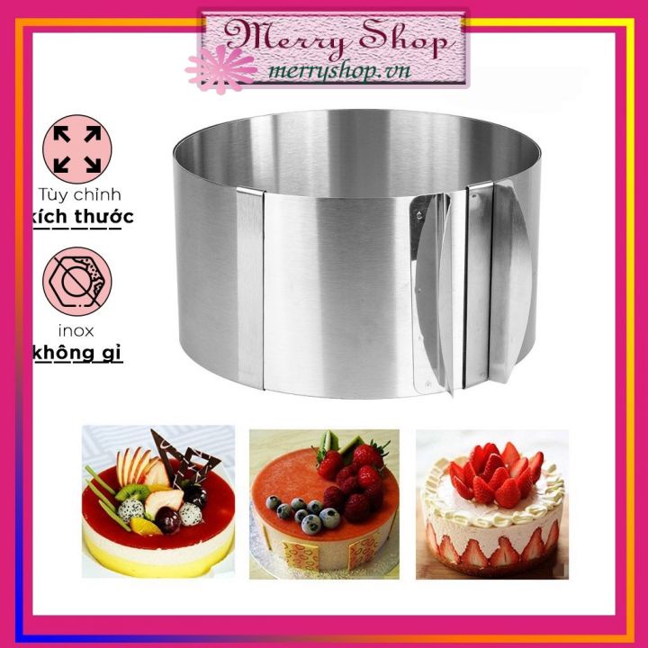 🔥 Khuôn Ring Mousse Tròn Thay Đổi Kích Thước 16 - 30 cm, Phụ Kiện Làm Bánh - Merry Shop