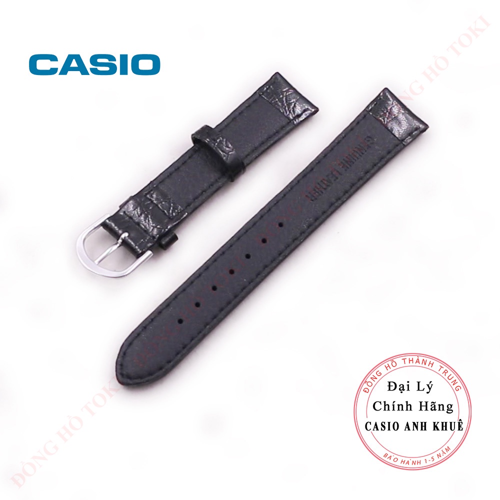 Dây da đồng hồ casio MTP-1093E chính hãng da đen cỡ 18mm