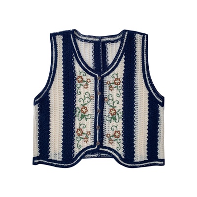 Áo kiểu XIAOZHAINV vải dệt kim mỏng không tay dáng rộng kiểu retro xinh xắn cho nữ