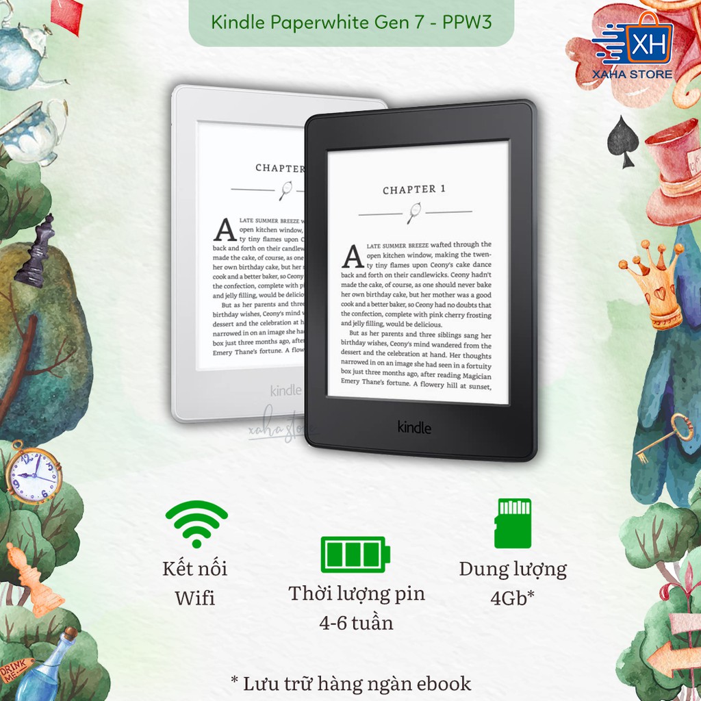 Máy đọc sách Kindle Paperwhite 3 - 7th Generation ⚡️ New 100%, nguyên seal hộp ⚡️ Mua kèm túi chống sốc giá 0đ