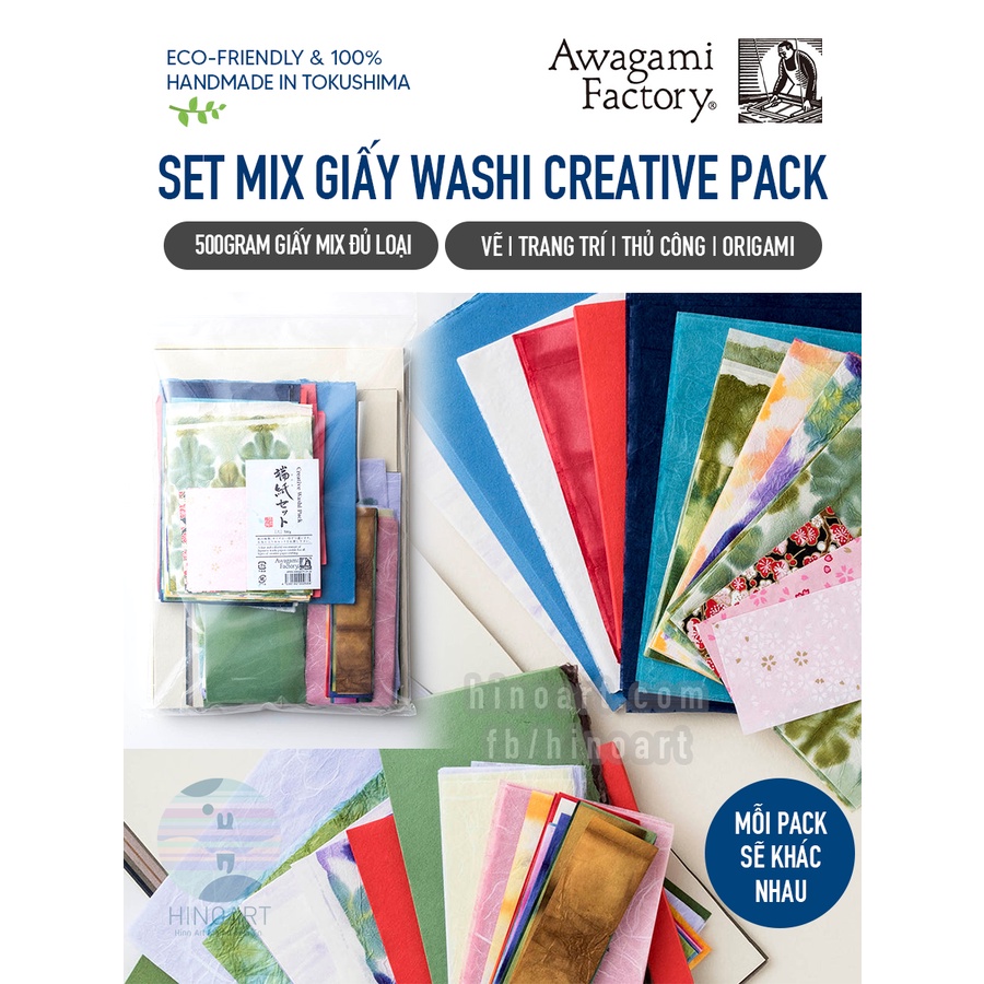 SET MIX GIẤY THỦ CÔNG AWAGAMI X-LG. CREATIVE WASHI PACK - 500G