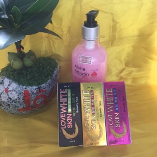 (Combo) 2 hộp Serum Love Skin White. Tặng kèm 1 chai sữa tắm Anpha Arbutin 320ml trị giá 60k