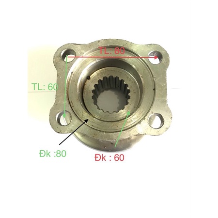 Mặt Bích quả dứa Hoa Mai 2T5 18T cổ phớt F58.5 4 lỗ bắt tâm lỗ 60-80 cao 78 phụ tùng ô tô phụ tùng Hùng Lyf
