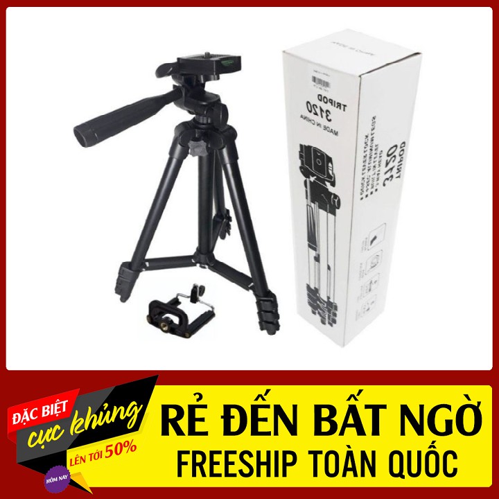 Chân Đế Chụp Ảnh, Quay Video Tripod 3120A Tặng Kèm Kẹp Điện Thoại