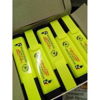 Bút dạ quang Leaderart Unid 101HL Màu vàng - Thương hiệu Nhật bền, đẹp, an toàn