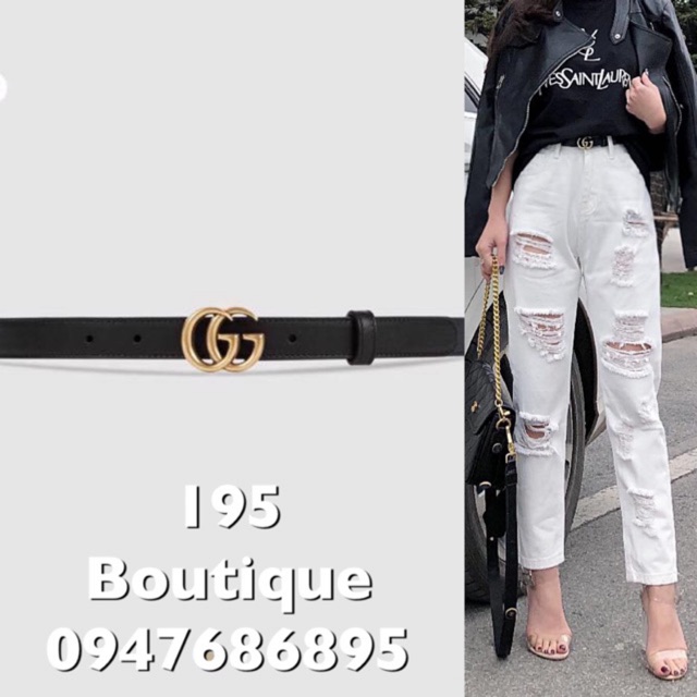 Thắt lưng da miếng bản nhỏ