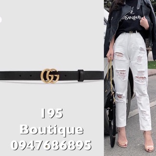 Thắt lưng da miếng bản nhỏ
