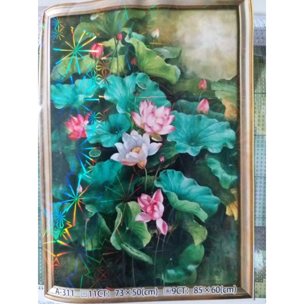 Tranh thêu chữ thập Đầm Sen A311