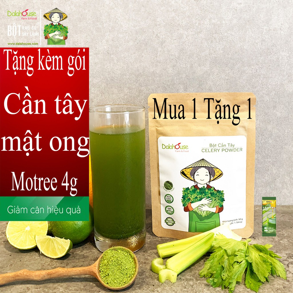 [Mã GROSALE2703 giảm 8% đơn 250K] Giảm cân detox cơ thể từ bột cần tây sấy lạnh 50gr Dalahouse