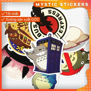 [Totoro -1] 50 Sticker chống nước trang trí,dán xe laptop mũ bảo hiểm vali...