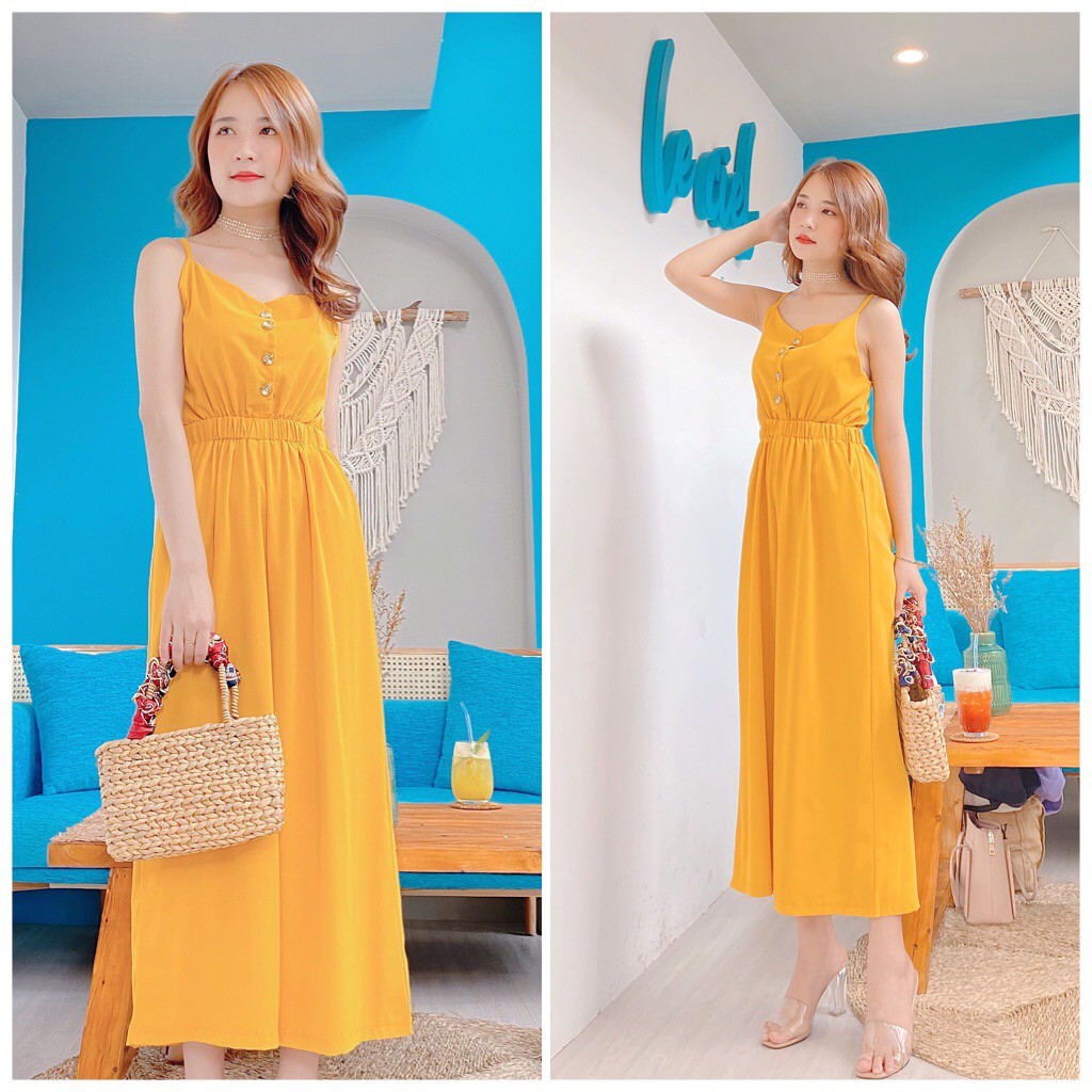 Jumpsuit hai dây, eo bo chun siêu xinh, mặc đi biển, dạo phố, du lịch, mặc nhà vẫn lung linh