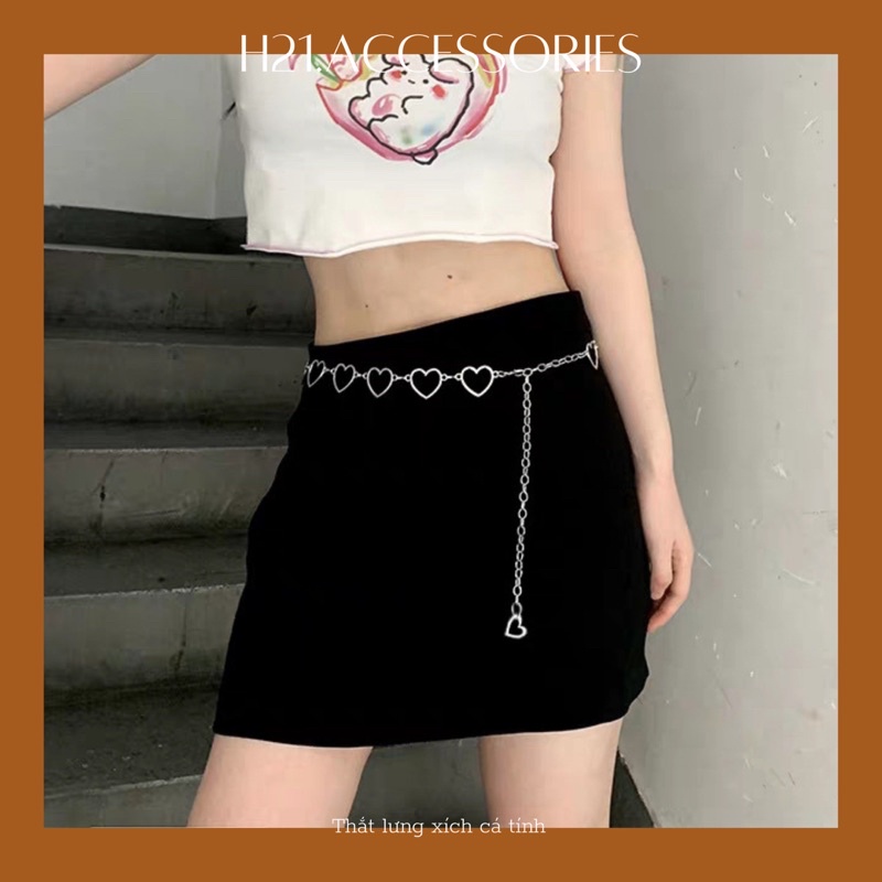 Thắt lưng xích trái tim cá tính (điều chỉnh được size)