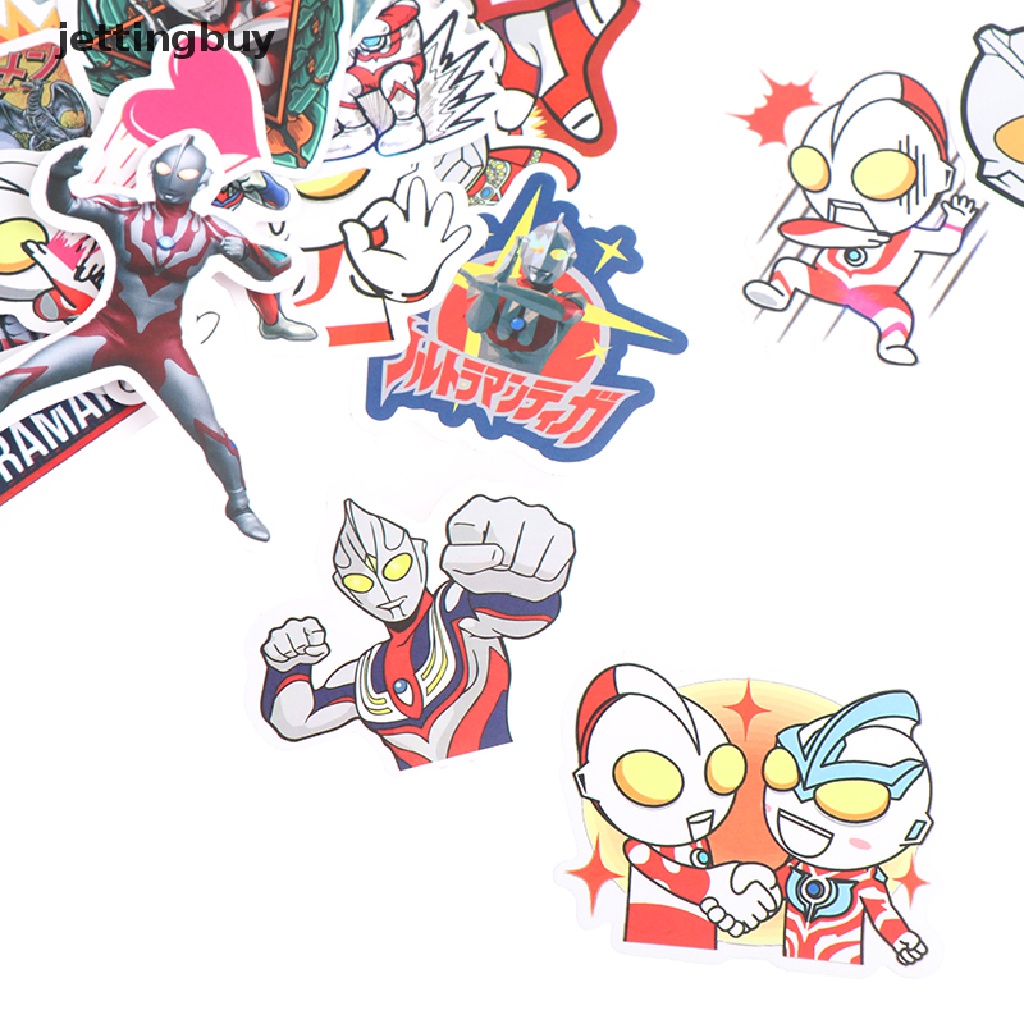 Set 50 sticker JETTING Ultraman Hits the Monster dán ván trượt guitar laptop