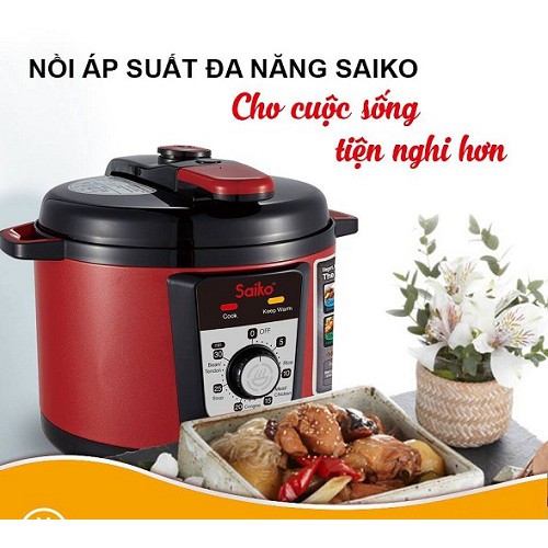 [Mã ELHADEV giảm 4% đơn 300K] Nồi áp suất điện đa năng Saiko EPC-518D