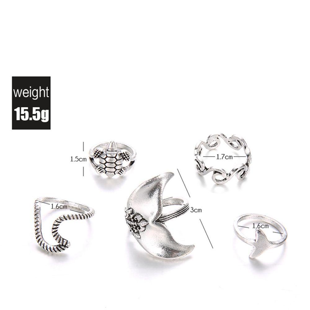 NEXTVN Set 5 Nhẫn Đốt Ngón Tay Hình Cá Voi