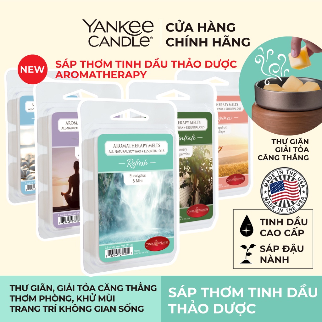 Sáp thơm tinh dầu thảo dược Candle Warmers từ Yankee Candle (nhiều mùi tùy chọn)