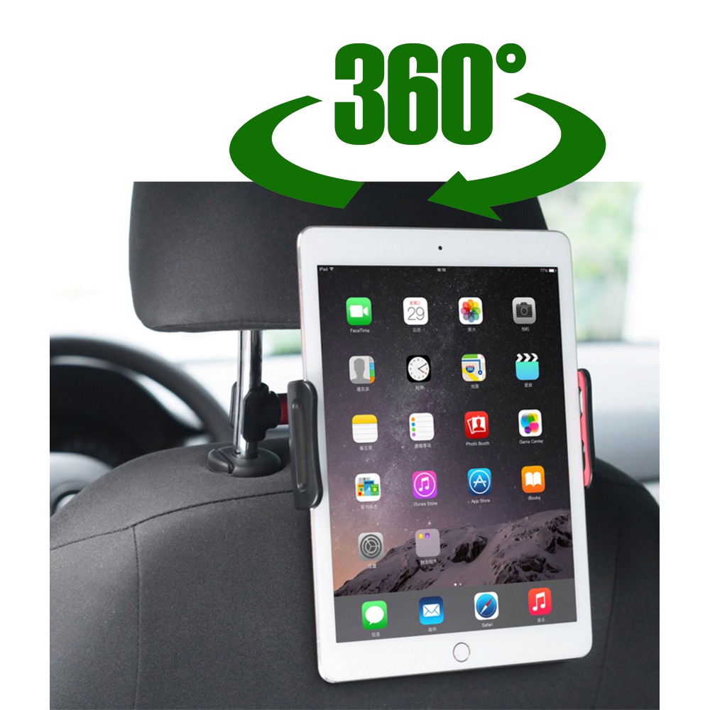 Khung kẹp đỡ iPad, máy tính bảng treo thanh tựa đầu ghế sau xe hơi, ô tô