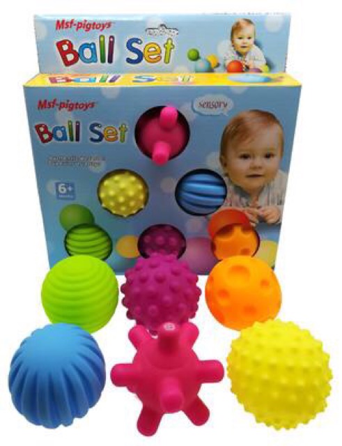 Set 6 Bóng Giác Quan - Tư Duy - Phát Triển Thị Giác - Xúc Giác - Thính Giác - Giáo Cụ Montessori - Đồ CHơi Sơ Sinh