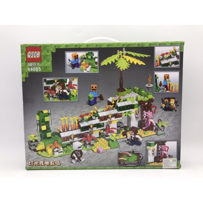 [Khai trương giảm giá] Lego Minecraft - HOT (Có Đèn) Bộ lắp ráp minecraft căn cứ bí mật - 503 miếng