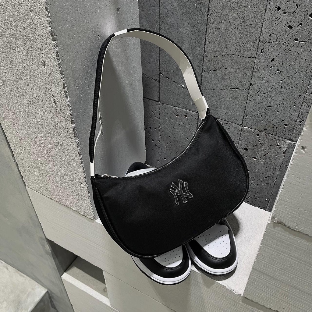 ✅  Túi Đeo Vai MLB NYLON HOBO BAG NEW YORK YANKEES 3ABQS032N-50BKS | ẢNH THẬT TỰ CHỤP | MẪU MỚI NHẤT
