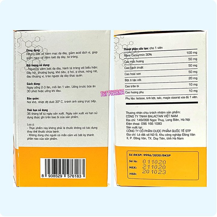 Viên Uống Dạ Dày Turmeric Nano Curcumin - Giúp Đẹp Da, Chống Lão Hóa, Phòng Ngừa Ung Thư,Giảm Viêm Loét Dạ Dày, Tá Tràn | BigBuy360 - bigbuy360.vn